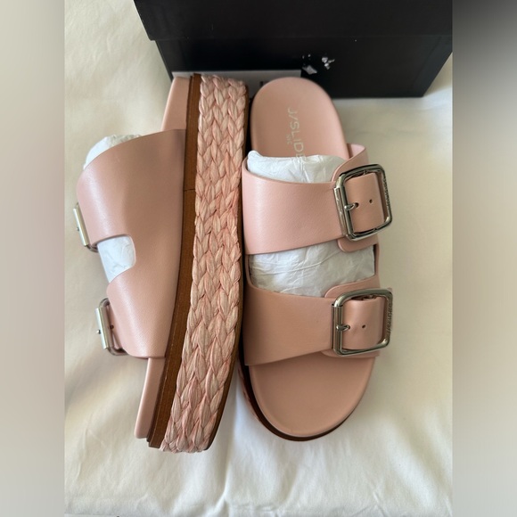 NWT J/SLIDES BONNIE Light Pink Leather Sandal New with box 8.5 - Picture 9 of 14